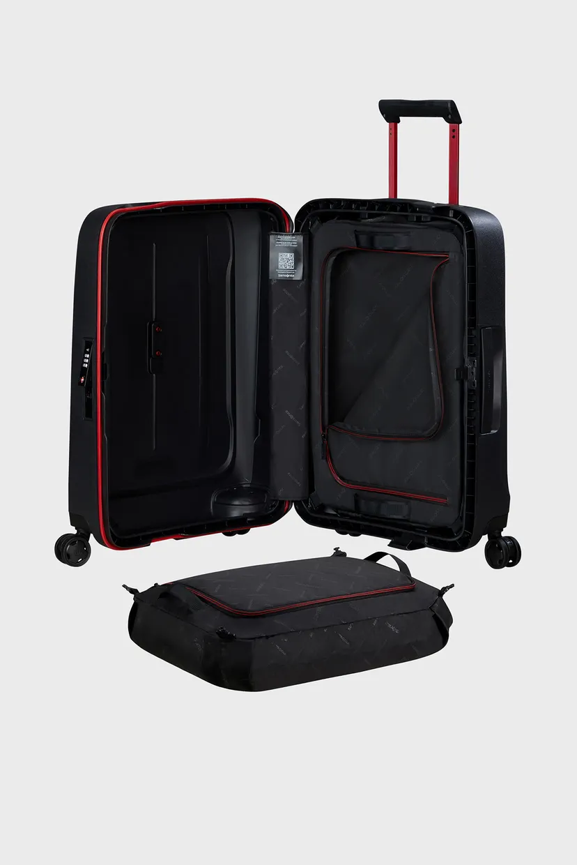 Черный чемодан 55 см ESSENS CHARCOAL/RED 5