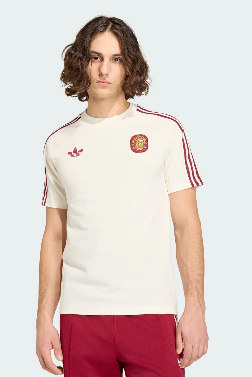 adidas ラガーシャツ 白/ボルドー M Мужская белая футболка Spain Originals adidas JZ2256 — MD-Fashion