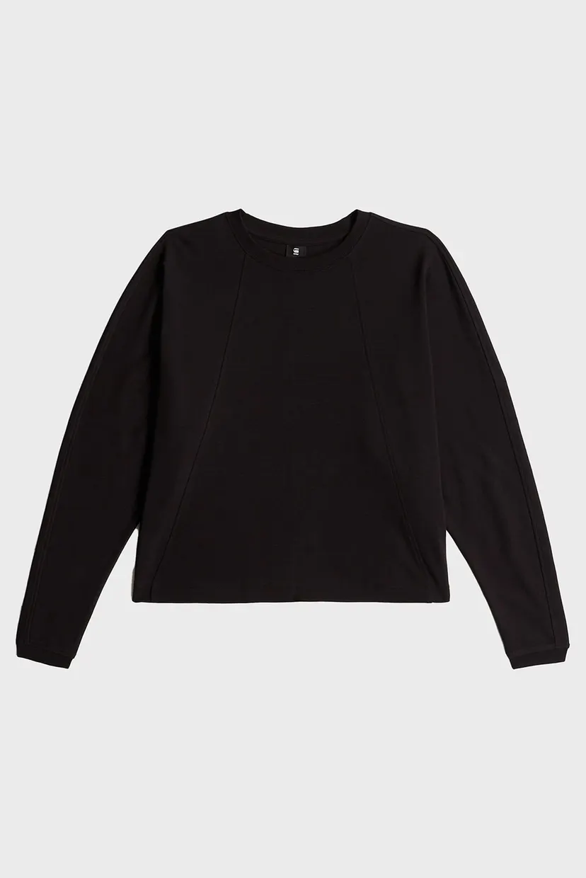 Жіночий чорний лонгслів A line oversized 5