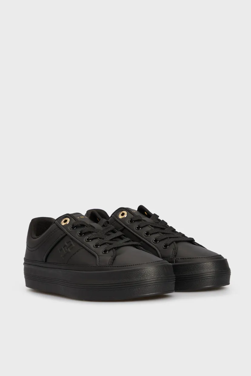 Женские черные кожаные сникерсы ESSENTIAL VULC SNEAKER MONOGRAM 3