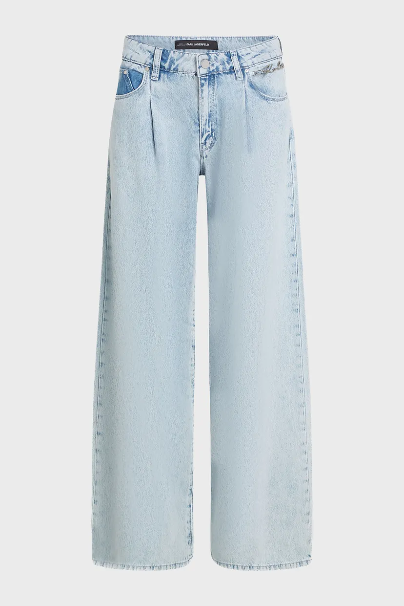 Жіночі блакитні джинси WIDE LEG BLUE DENIM PANTS 4