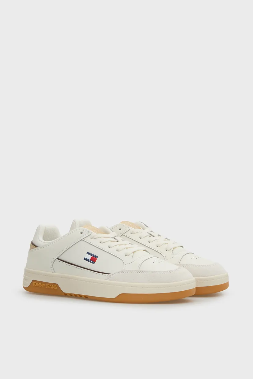 Мужские белые кожаные сникерсы TOMMY JEANS PINPERF LTH 3