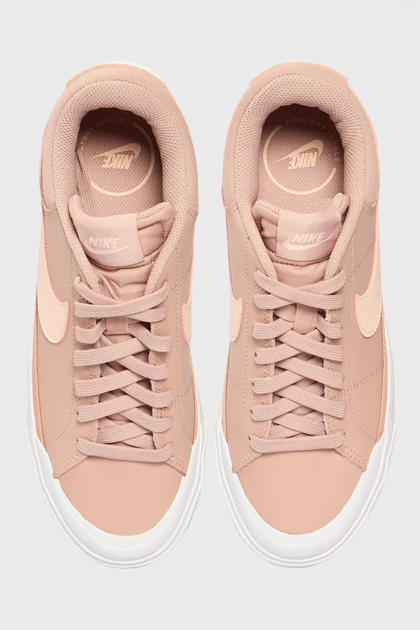 Жіночі пудрові шкіряні снікерси WMNS NIKE COURT LEGACY LIFT 4