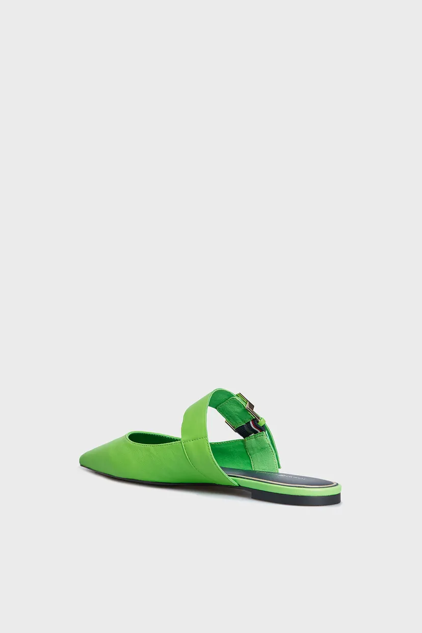 Жіночі зелені шкіряні мюлі TH POINTY FEMININE MULE 5