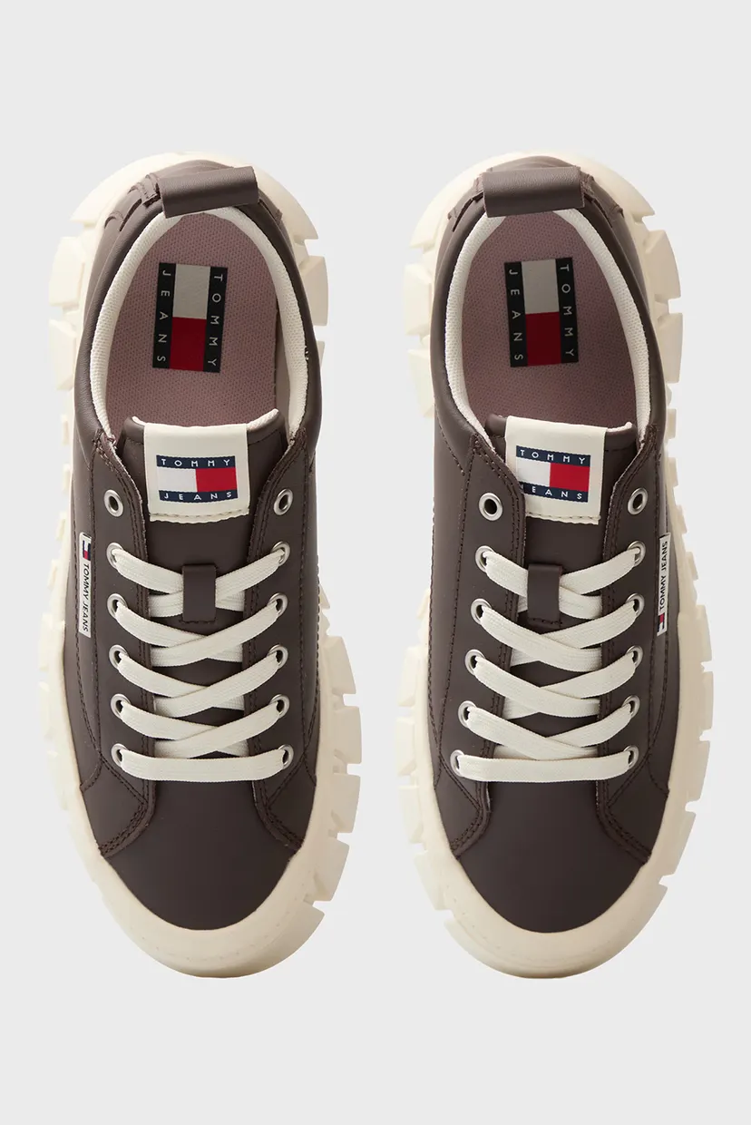 Жіночі коричневі шкіряні снікерси FLATFORM 4