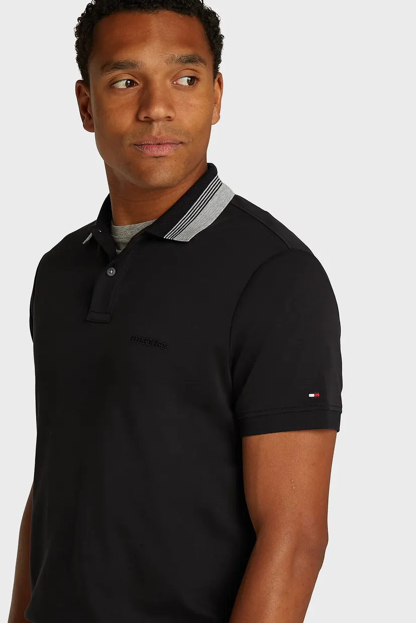 Чоловіче чорне поло INTERLOCK COLLAR 4