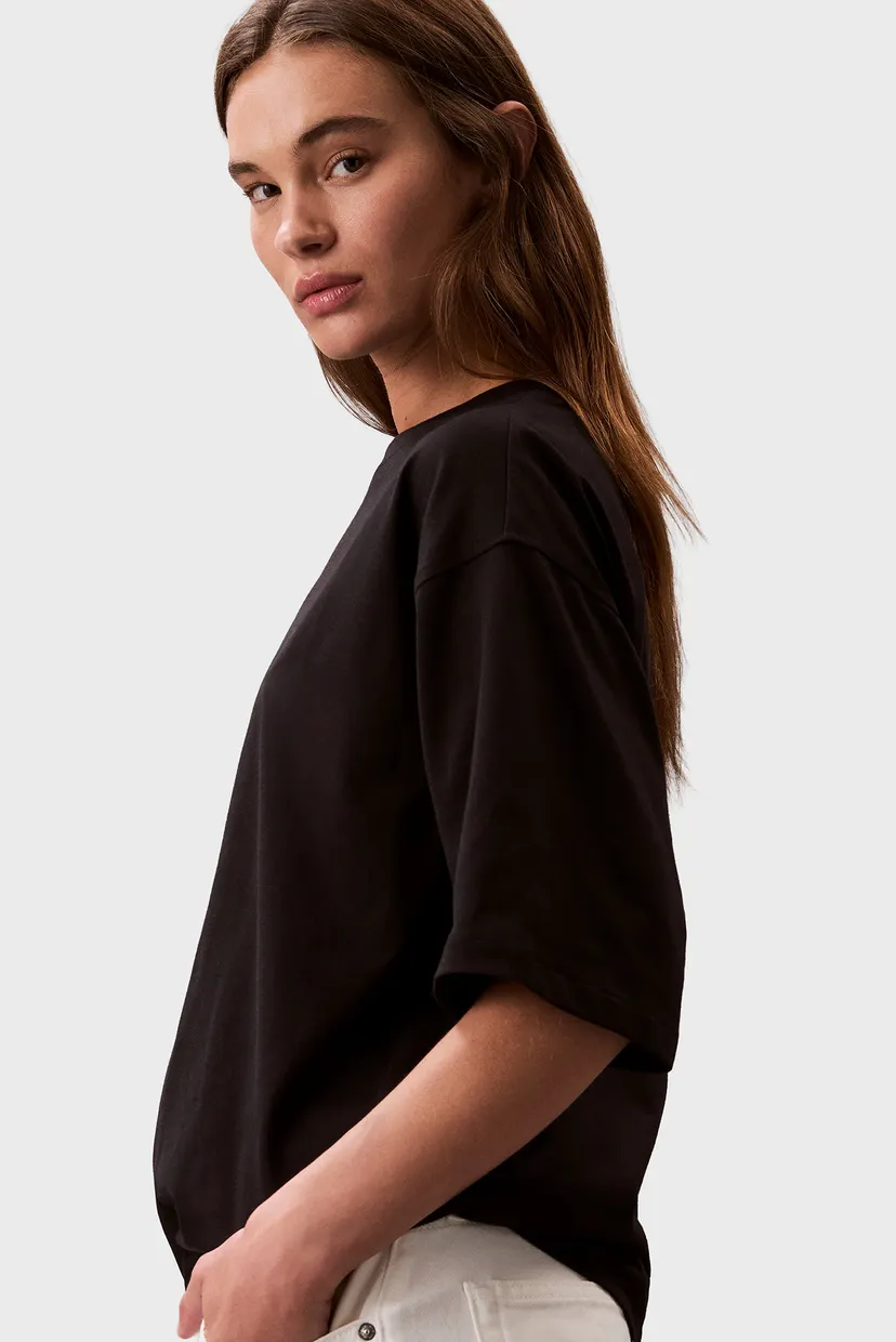 Жіноча чорна футболка Oversize Bold Logo 4