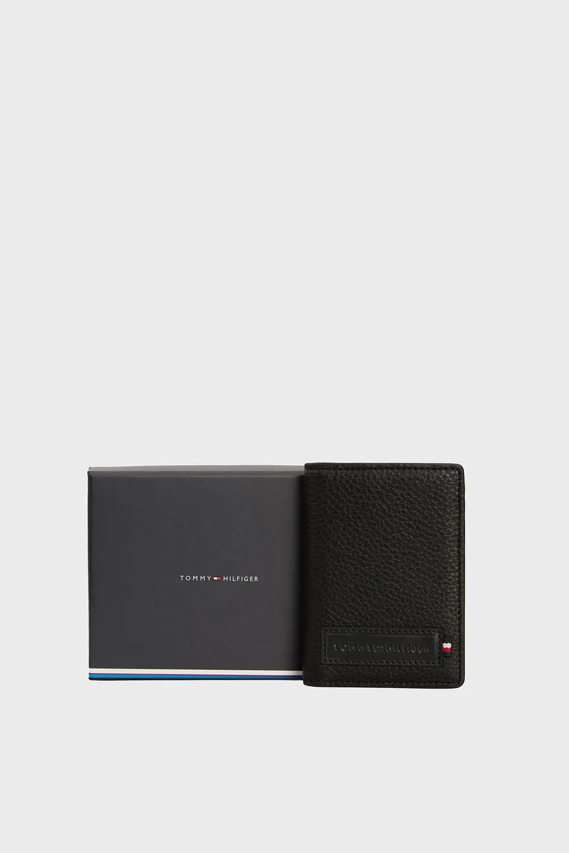 Мужской черный кожаный кошелек TH PREMIUM BIFOLD 5