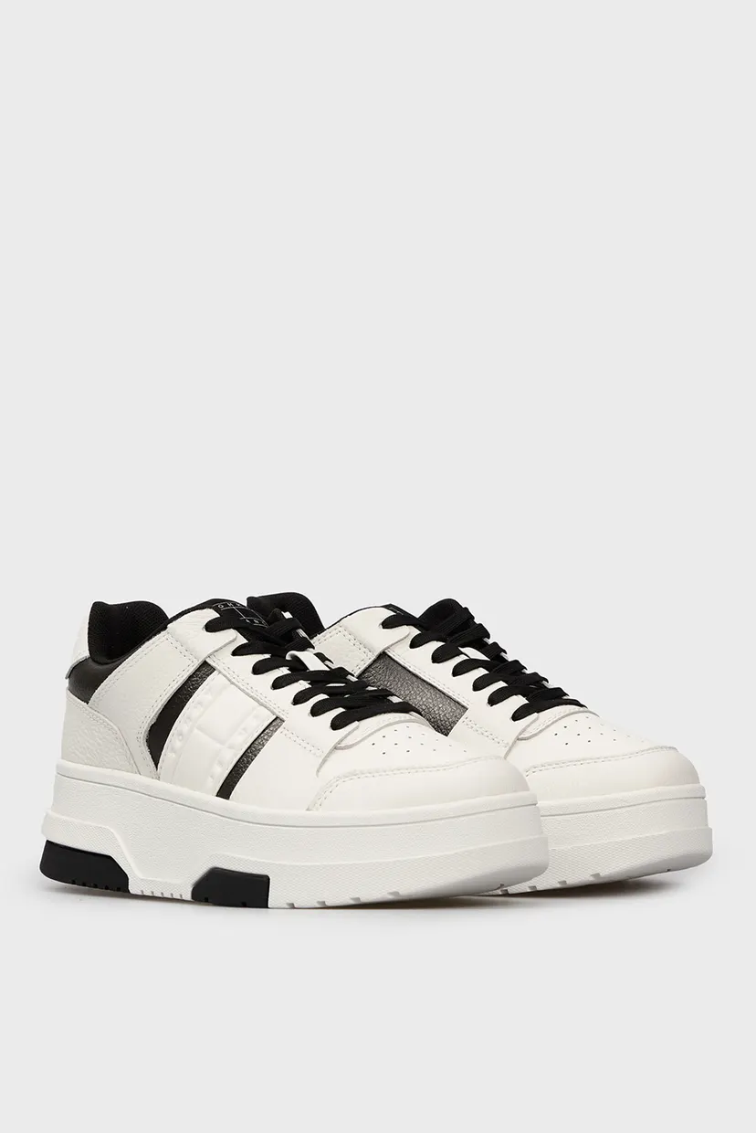 Жіночі білі шкіряні снікерси THE BROOKLYN FLATFORM 3