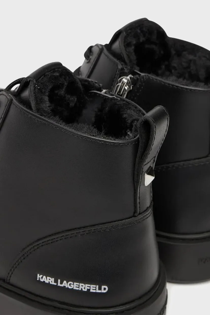 Мужские черные кожаные хайтопы FLINT II Hi Top Lace Lined 5