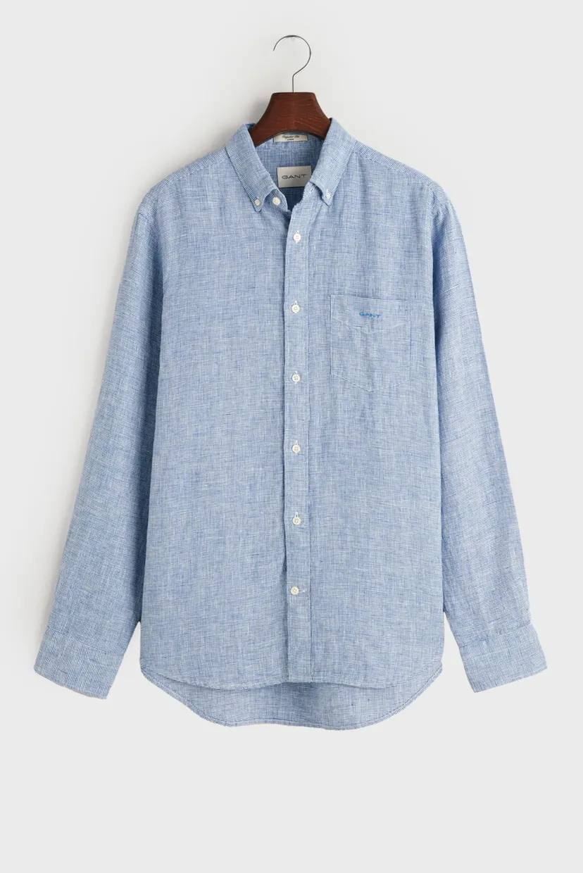 Мужская льняная рубашка с узором REG LINEN HOUNDSTOOTH 4