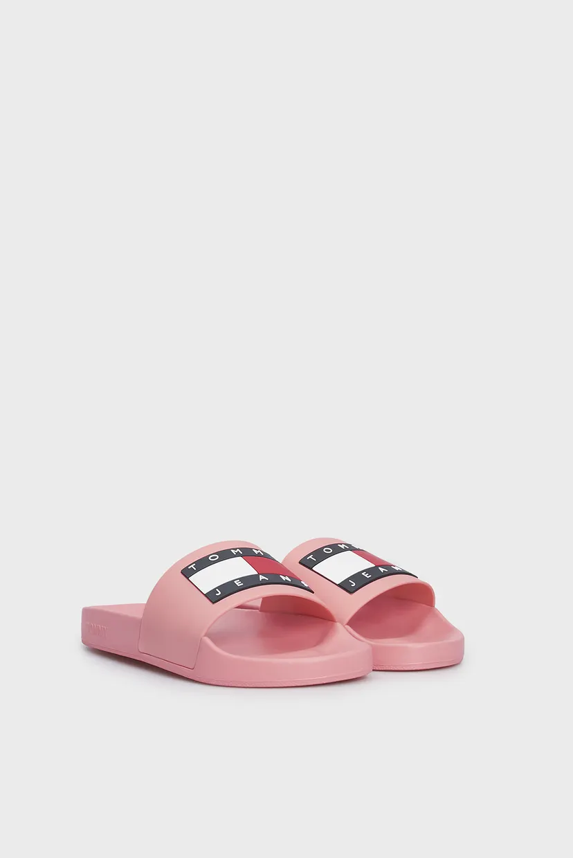 Женские розовые слайдеры TOMMY JEANS FLAG POOL SLD ESS 3