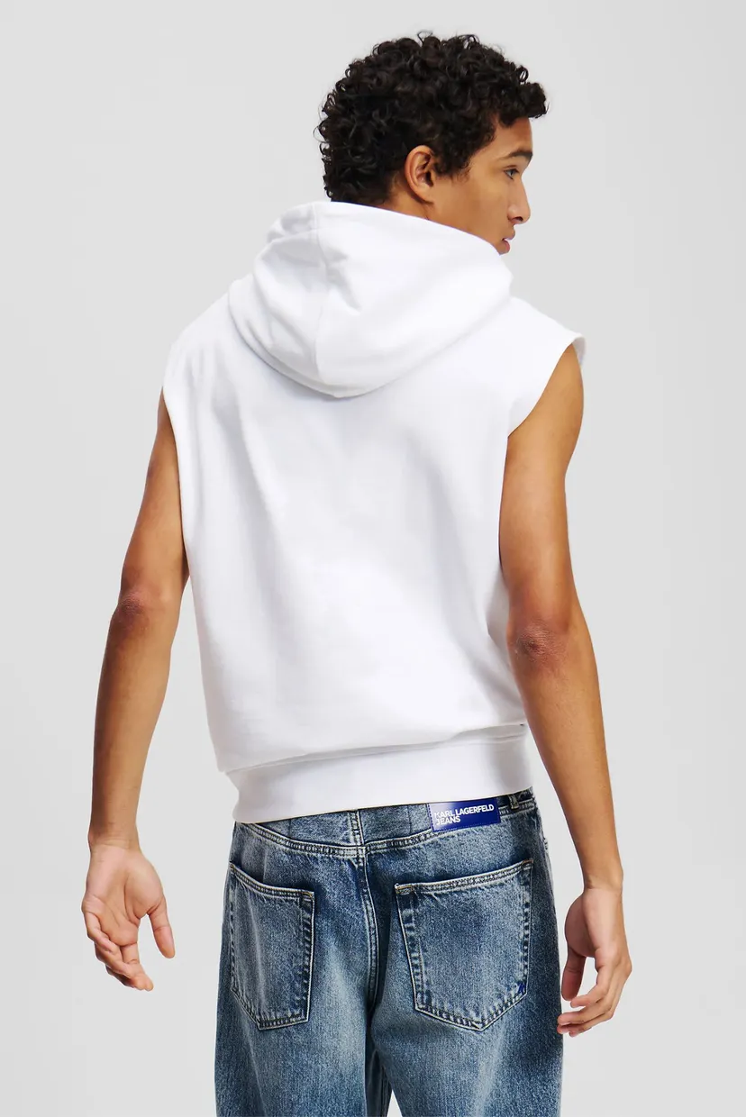 Мужское белое худи sless box fade logo 3