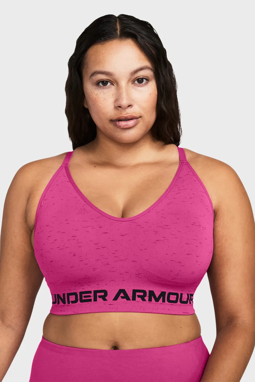 Женский розовый топ UA Seamless Low Long Htr Bra 3