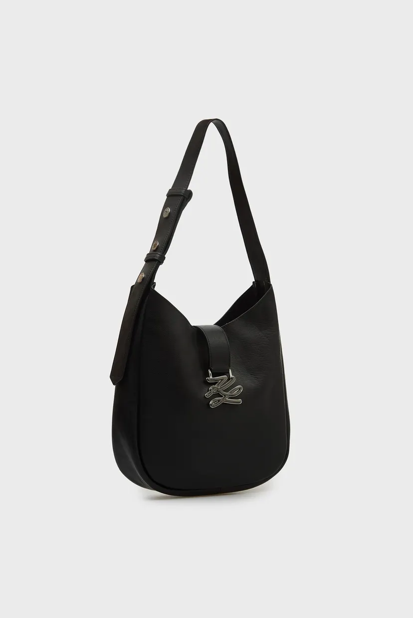 Женская черная кожаная сумка AUTOGRAPH SWING SM HOBO 3