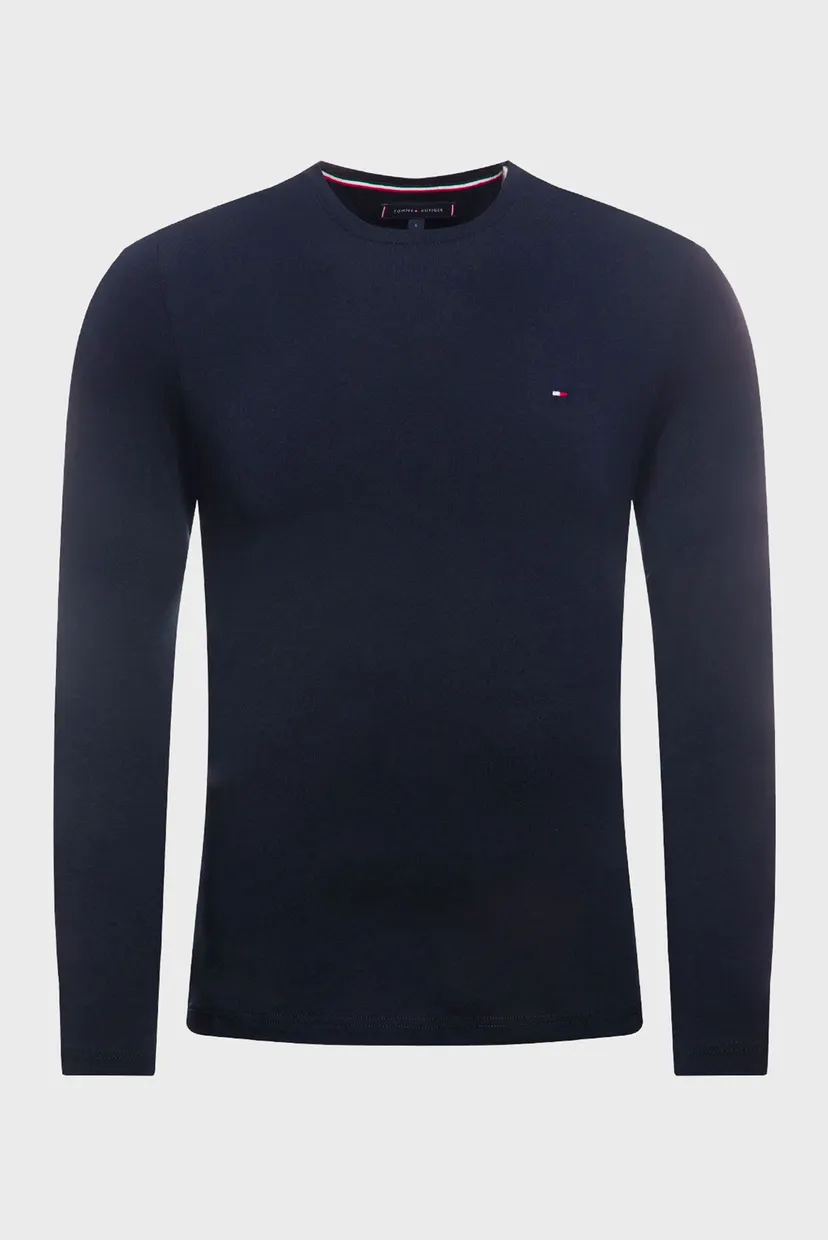 Чоловічий темно-синій лонгслів STRETCH SLIM FIT 5