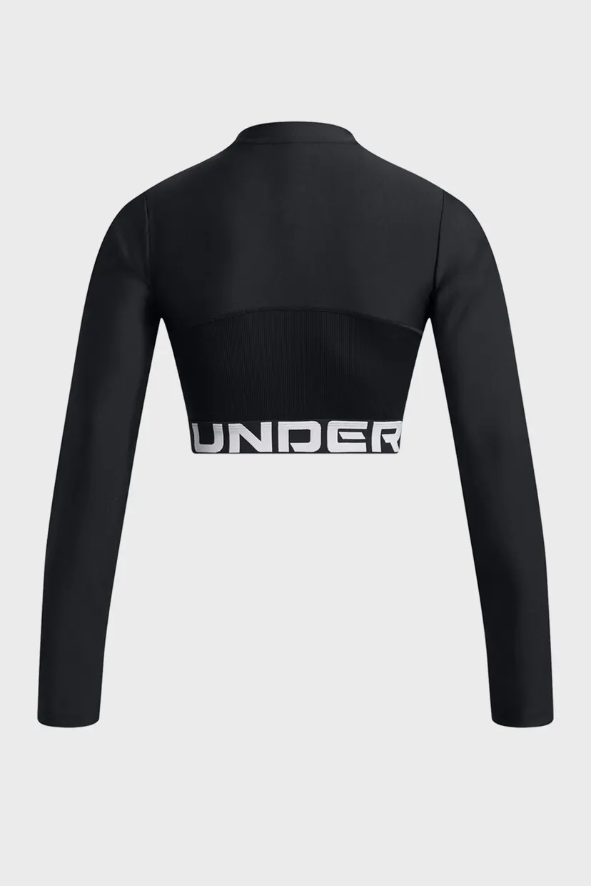Женский черный лонгслив HeatGear Rib 1/4 Zip LS 4