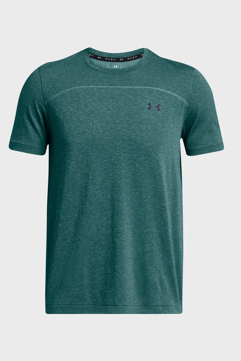 Чоловіча зелена футболка UA Rush Seamless Wordmark SS 5
