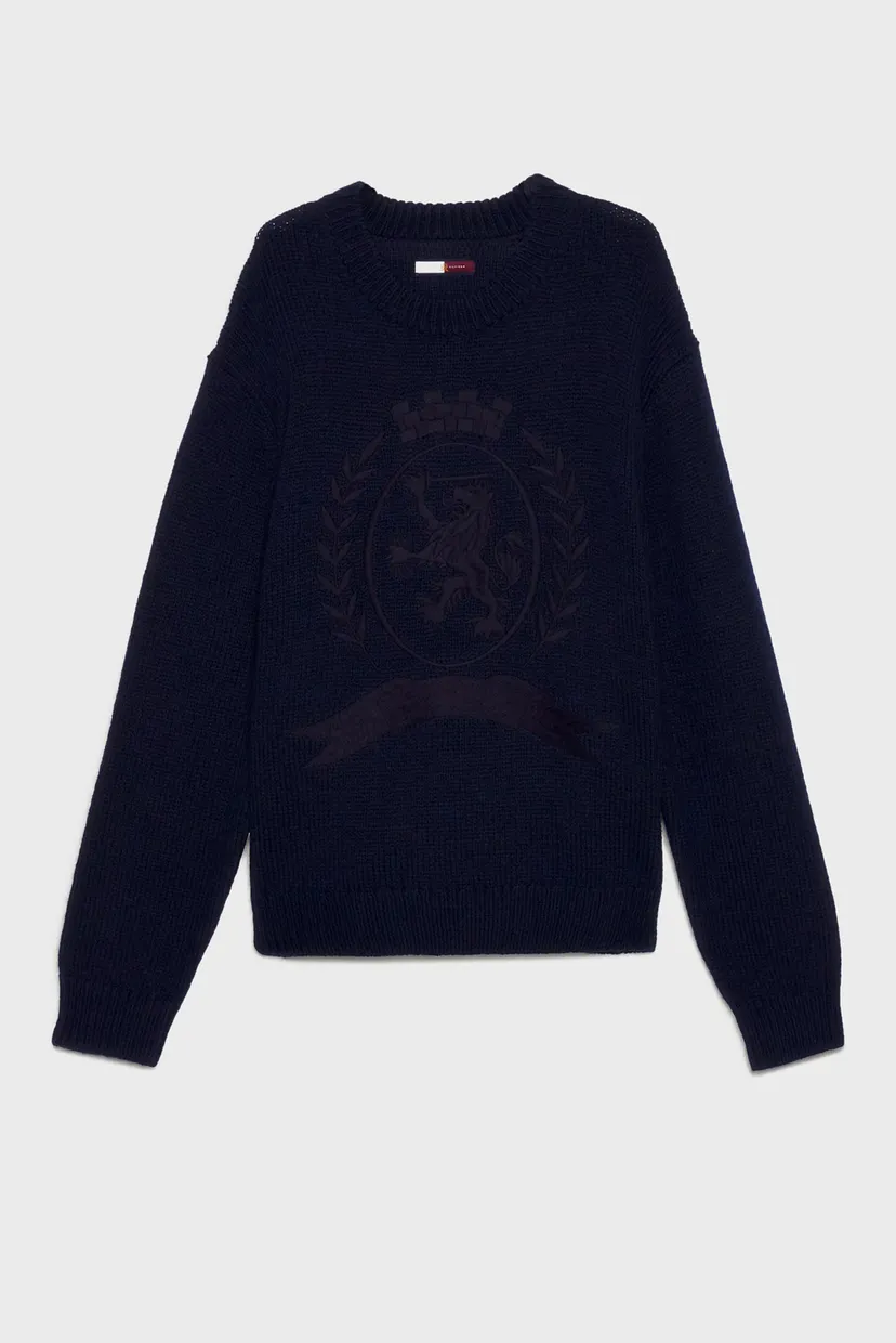 Мужской темно-синий свитер THC ARCHIVE CREST SWEATER 5