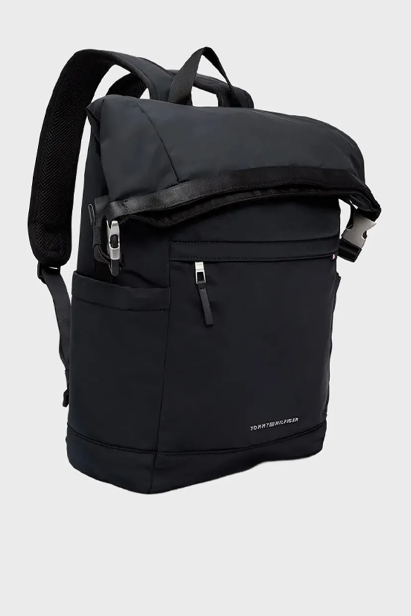 Мужской черный рюкзак TH SIGNATURE ROLLTOP BACKPACK 3