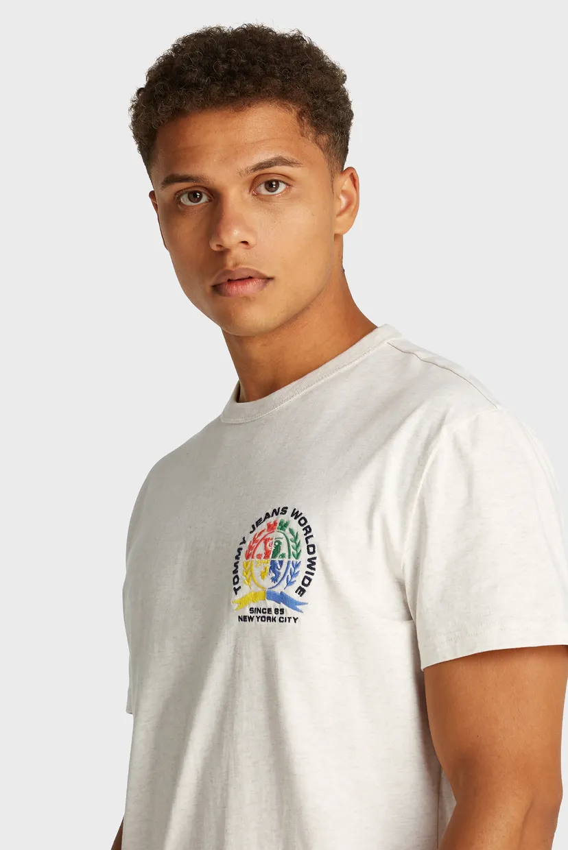 Мужская серая футболка TJM REG POP CREST TEE EXT 4
