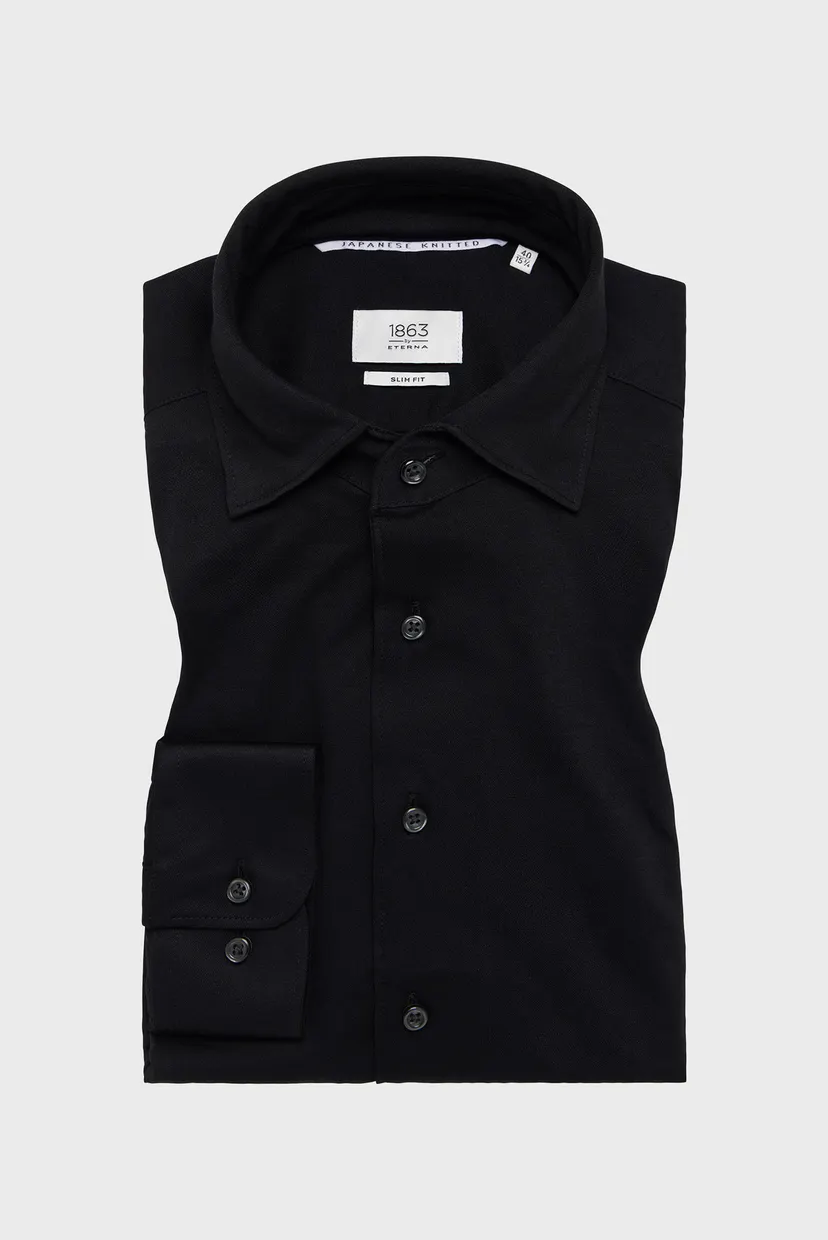 Чоловіча чорна сорочка SLIM FIT 6