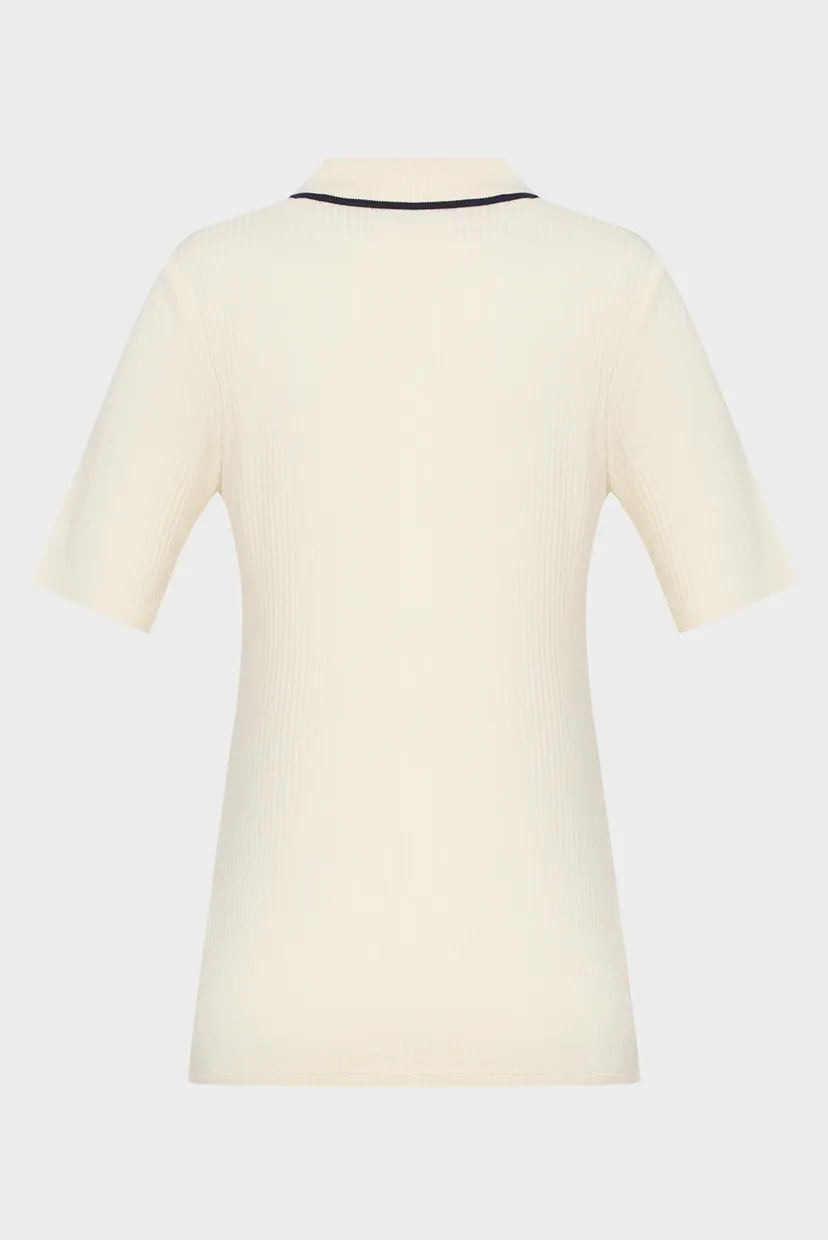 Женское белое поло LIGHTWEIGHT RIBBED SS POLO 6