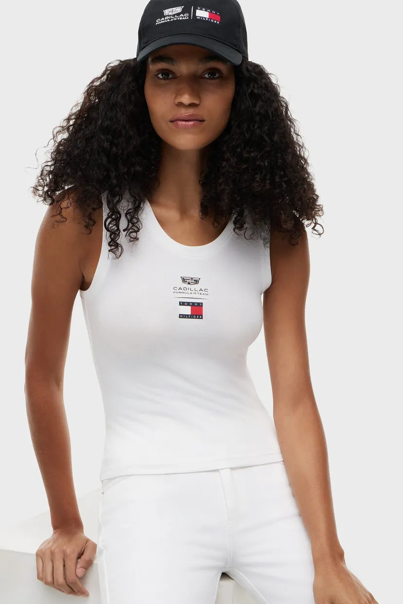 Жіноча біла майка TH x Cadillac Formula 1® Team 4