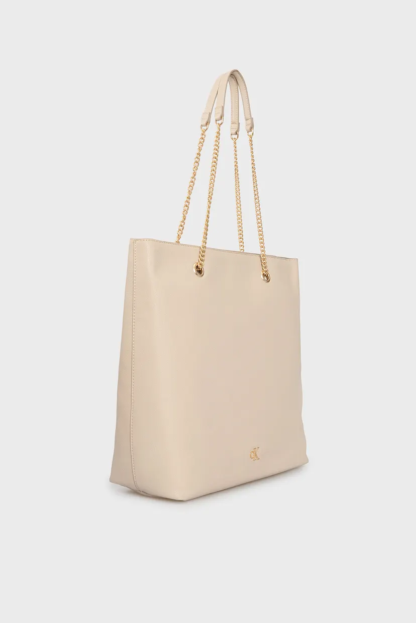 Жіноча бежева сумка MINIMAL MONOGRAM CHAIN TOTE 3