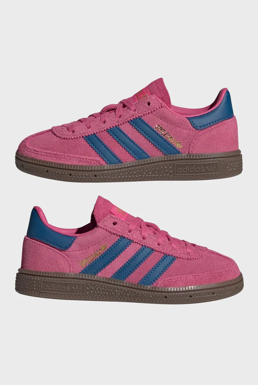 Детские малиновые замшевые сникерсы Handball Spezial Kids 5