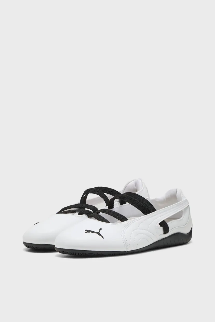 Женские белые кожаные балетки Speedcat Ballet Leather Shoes Women 3