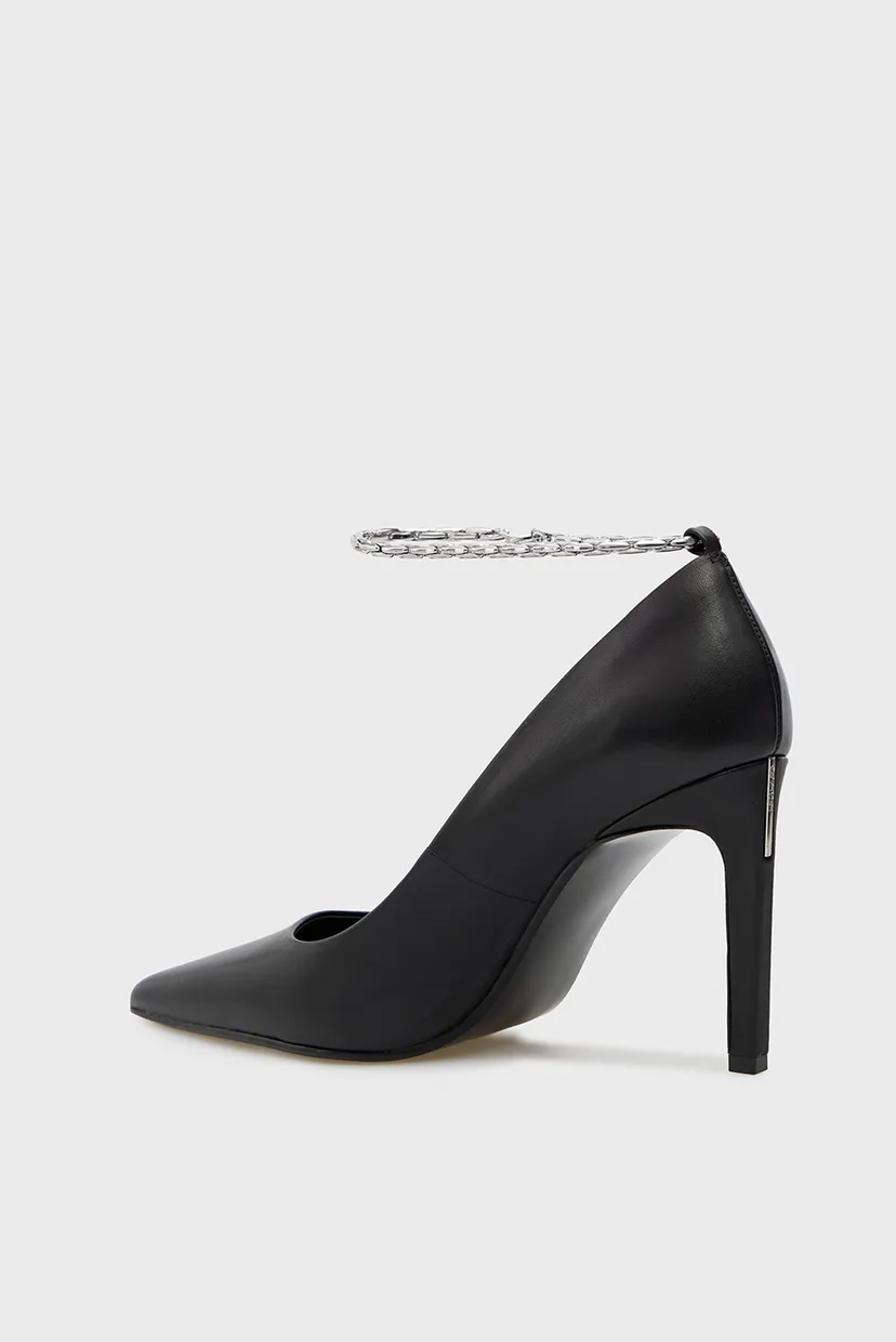 Женские черные кожаные лодочки STILETTO 5
