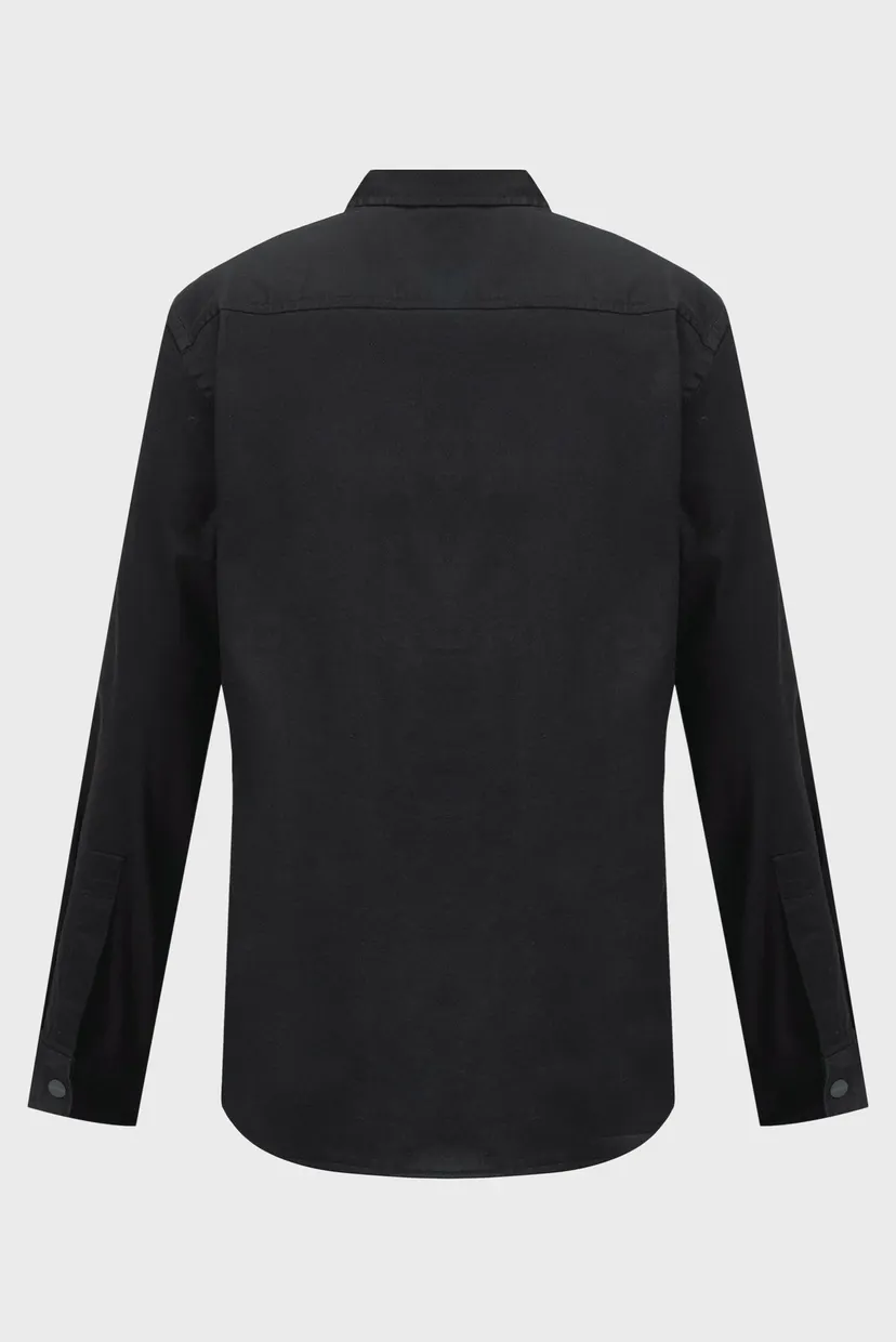 Мужская черная рубашка STRETCH SATEEN ZIP 8