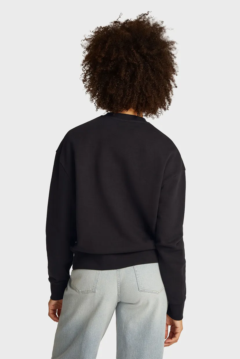 Женский черный свитшот CK EMB REGULAR TERRY SWEATSHIRT 3