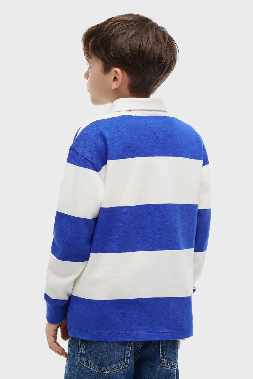 Детское поло в полоску SLUB RUGBY STRIPE POLO LS 3