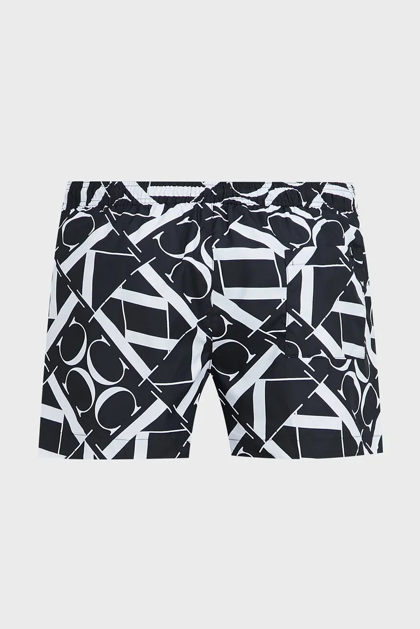 Мужские черные плавательные шорты с узором SHORT DRAWSTRING-PRINT 6