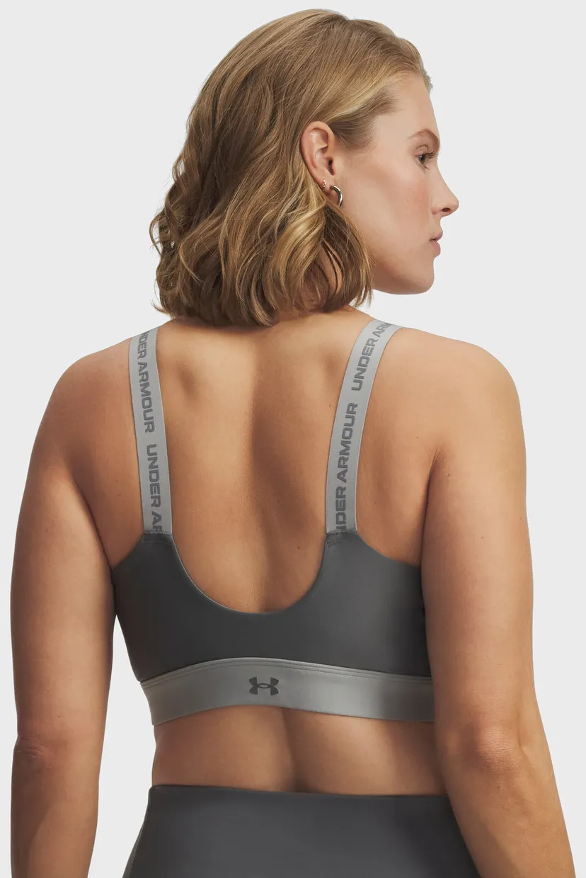 Женский серый топ UA Infinity High Zip 2.0 Bra 4
