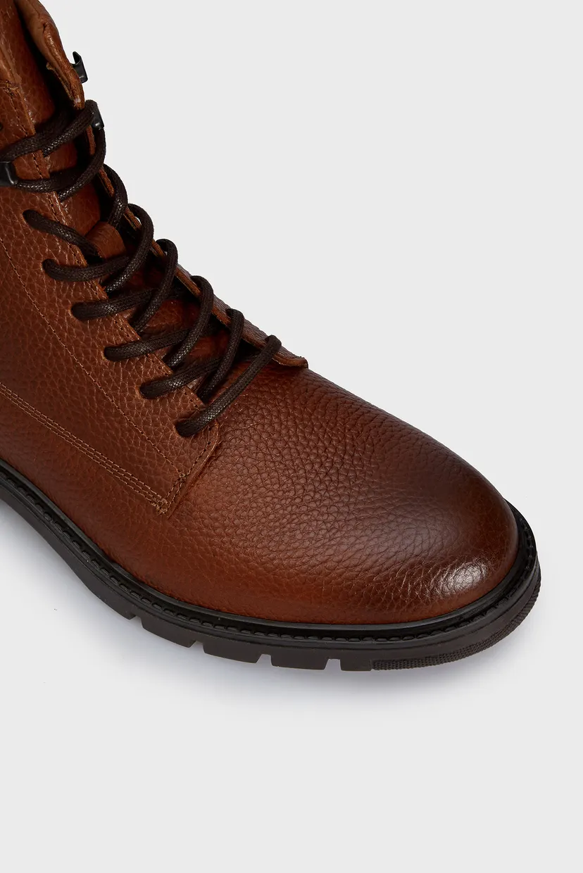 Мужские коричневые кожаные ботинки WARM PADDED HILFIGER LTH BOOT 5