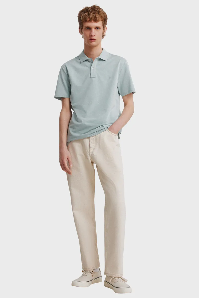 Мужское мятное поло slim fit 4