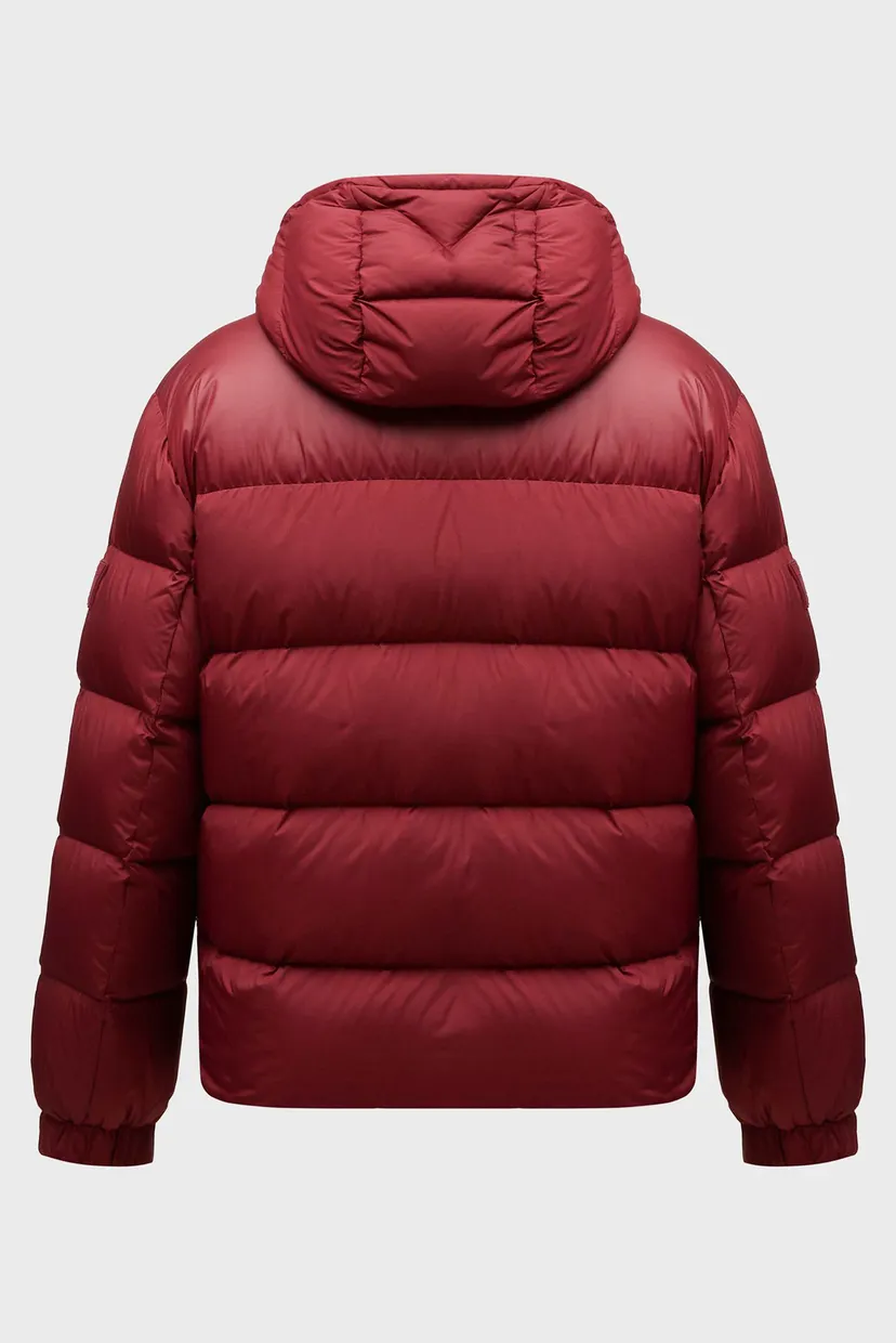 Мужской бордовый пуховик MIX DOWN HOODED PUFFER 7
