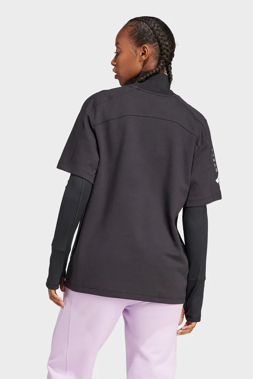 Женская черная футболка adidas by Stella McCartney Logo 3