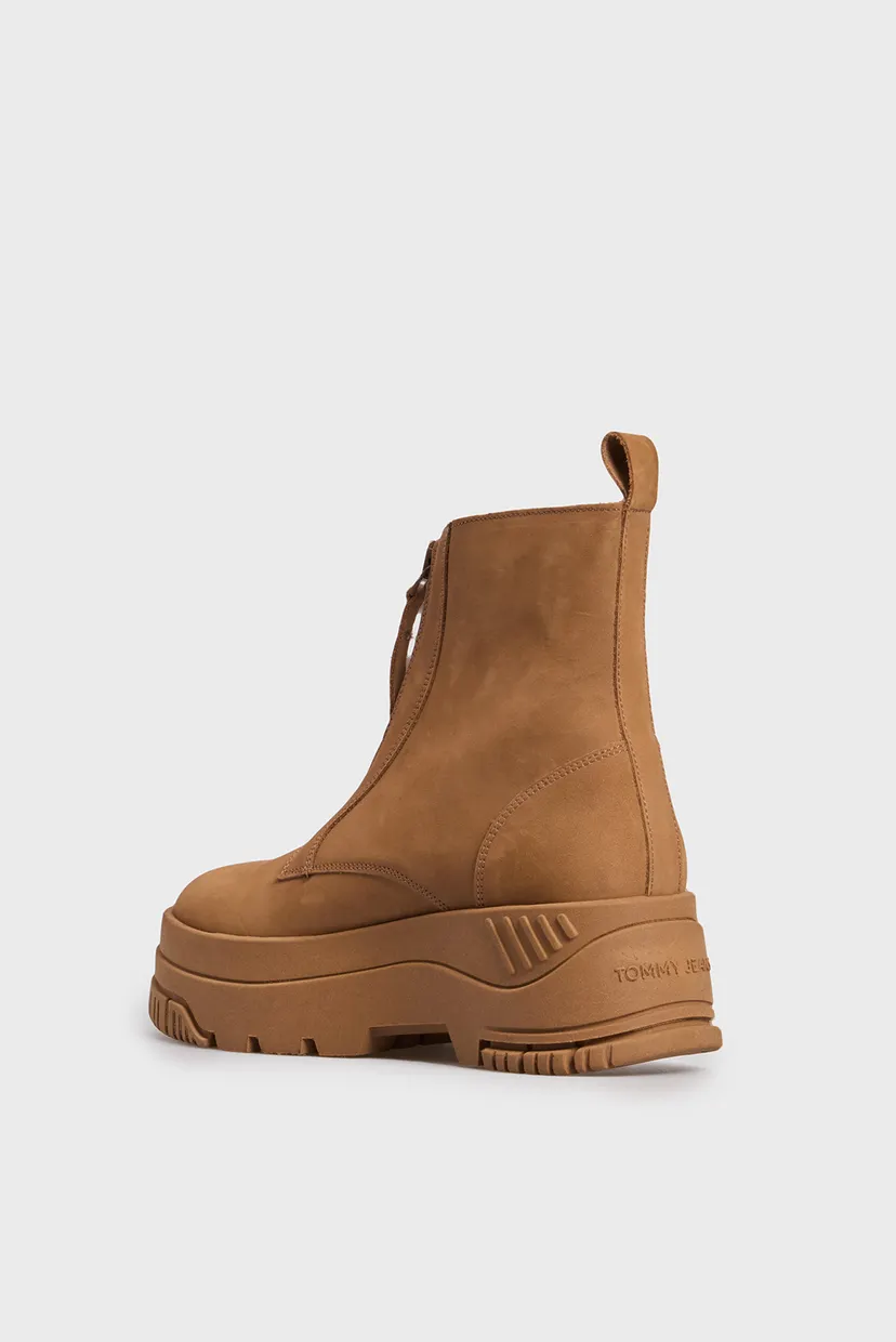 Жіночі коричневі нубукові черевики TJW ZIP UP FLATFORM NUBUCK BOOT 5