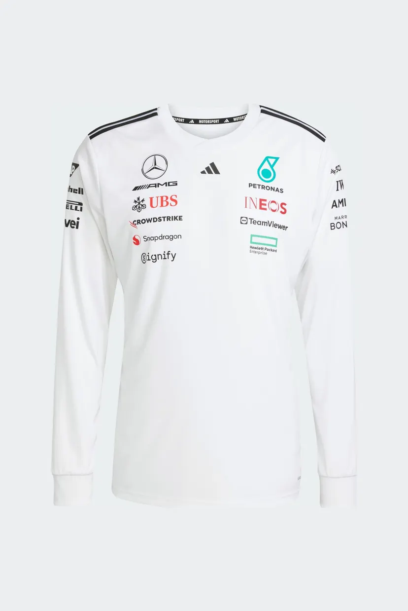 Чоловічий білий лонгслів Mercedes - AMG Petronas Formula One Team Driver 6