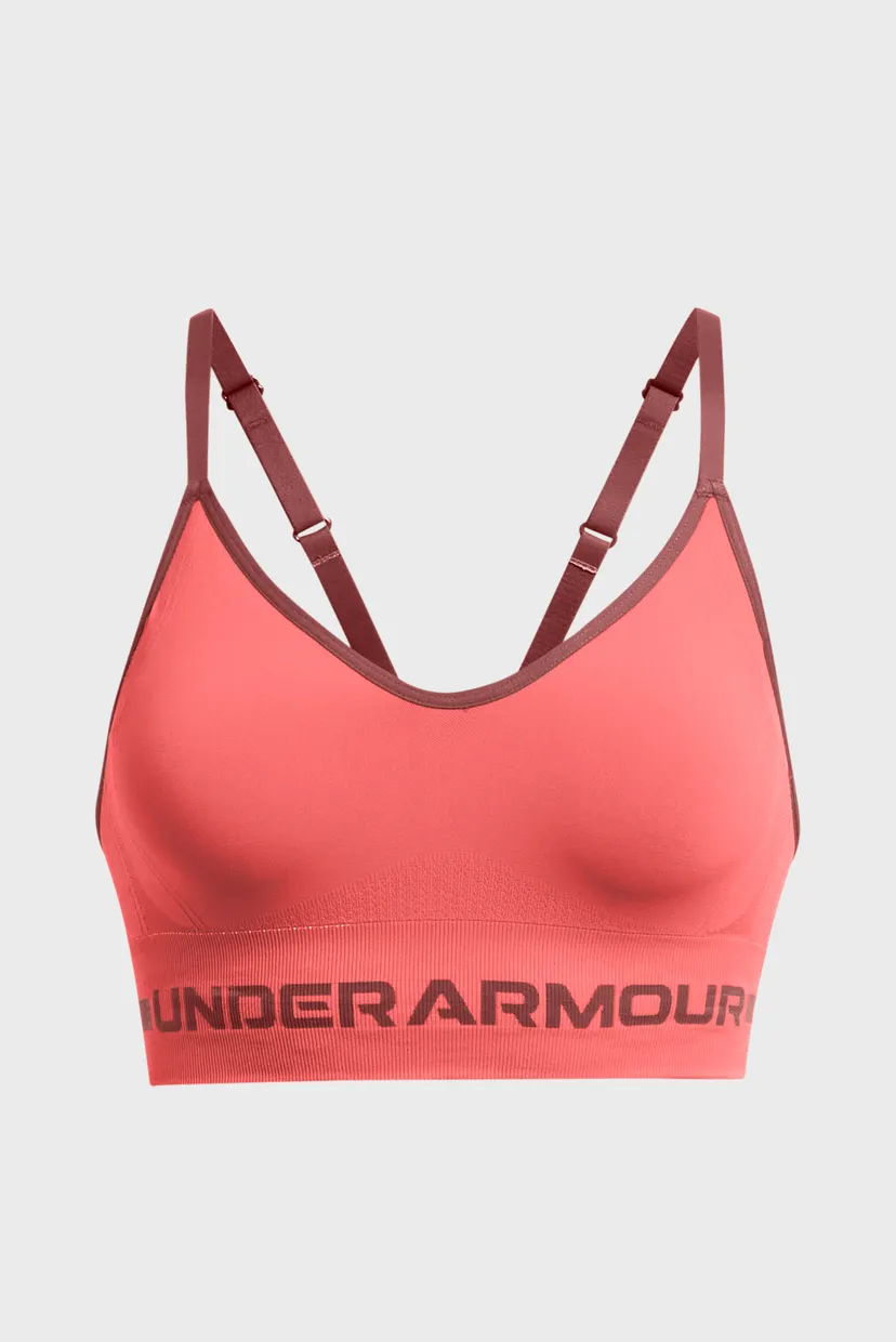 Женский коралловый топ UA Seamless Low Long Bra 10
