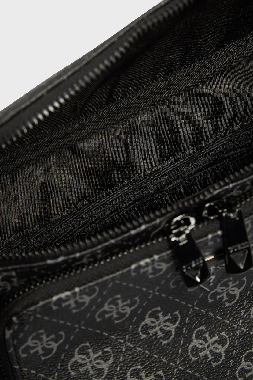 Чоловіча чорна поясна сумка з візерунком MILANO MAXI BUMBAG W FRT PCKET 5
