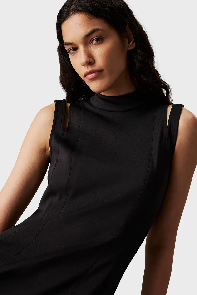 Женское черное платье TECHNICAL KNIT CUT OUT 4