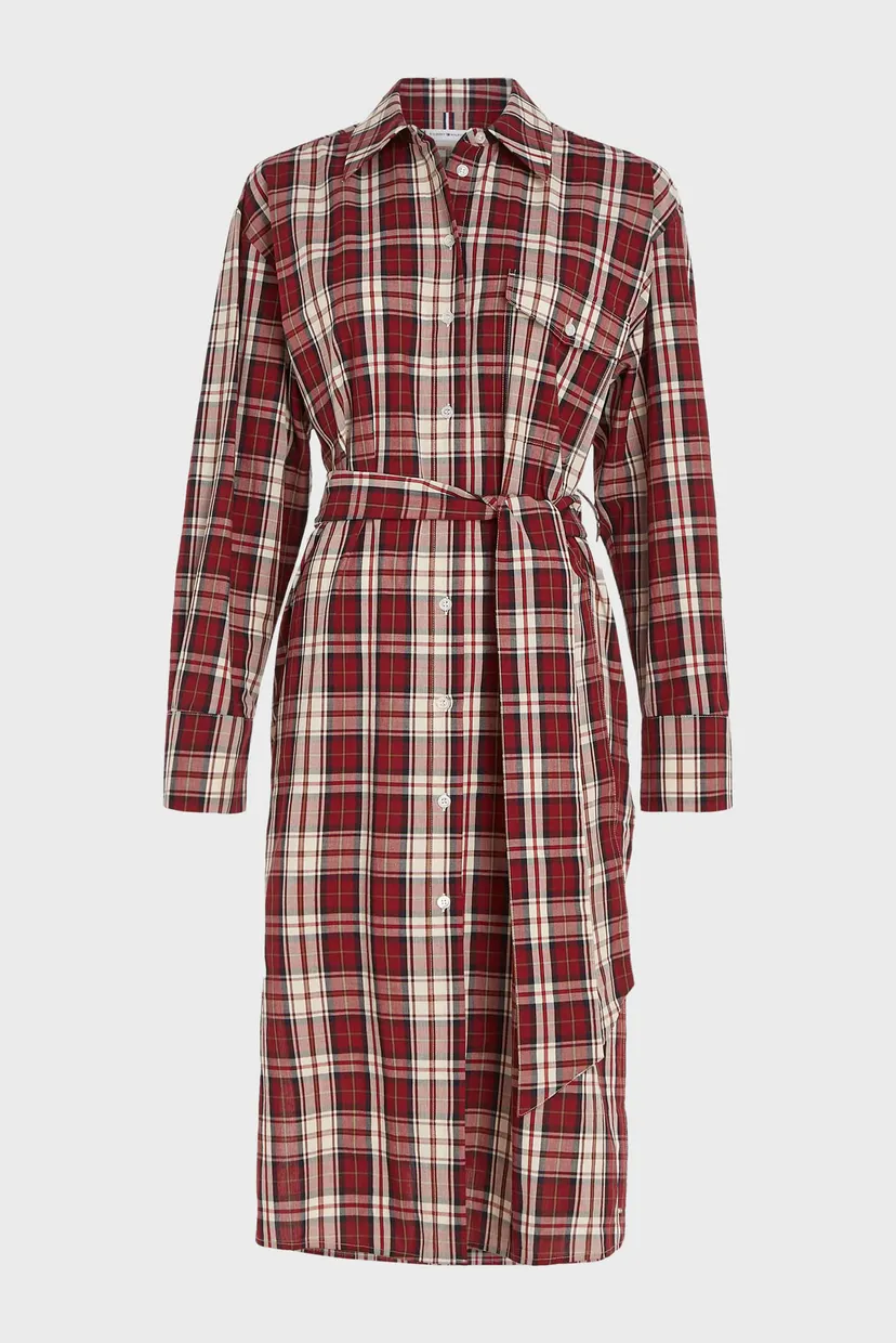 Женское платье в клетку TARTAN CO MIDI SHIRT DRESS 5