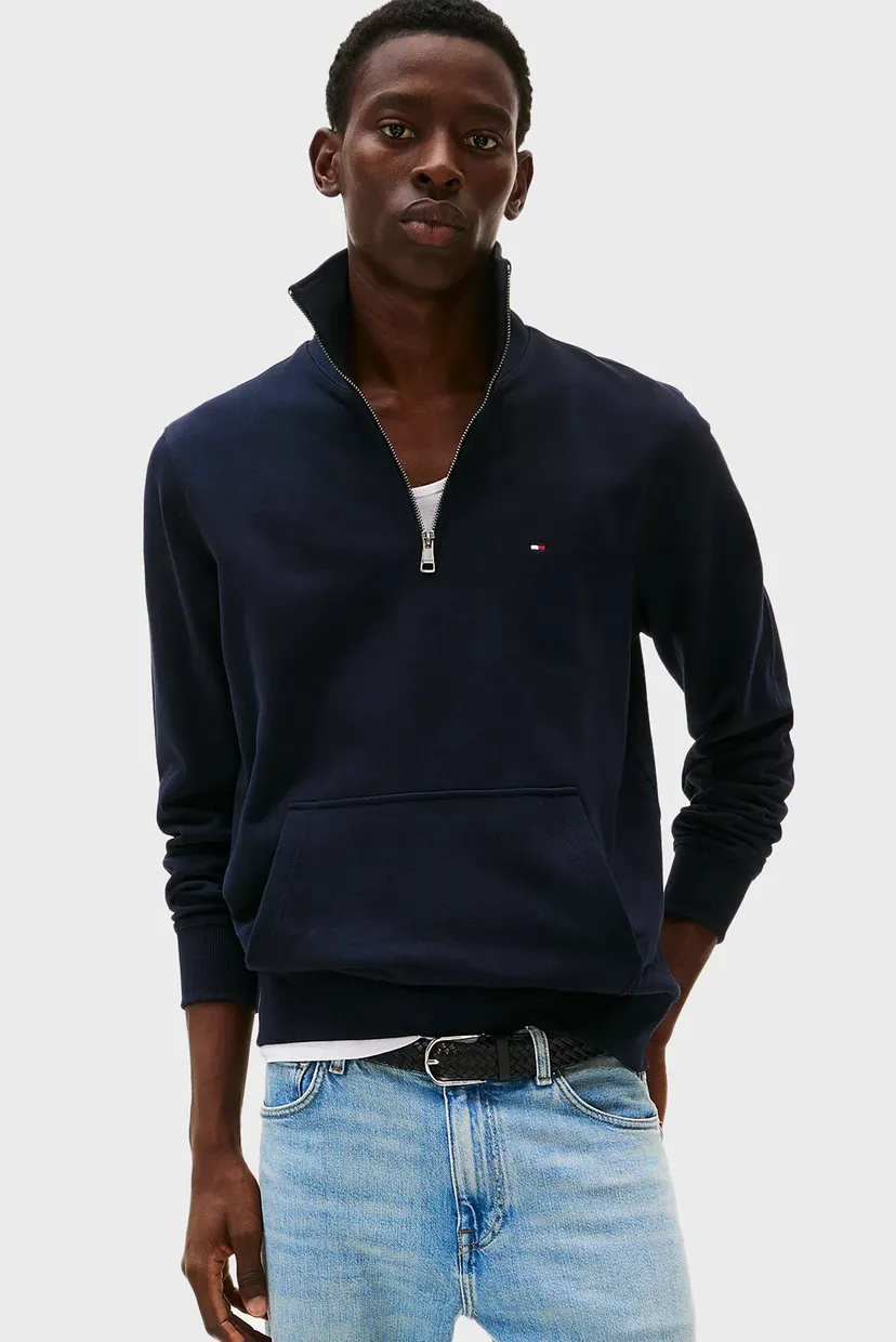Мужская темно-синяя спортивная кофта ESSENTIAL TERRY 1/4 ZIP Tommy