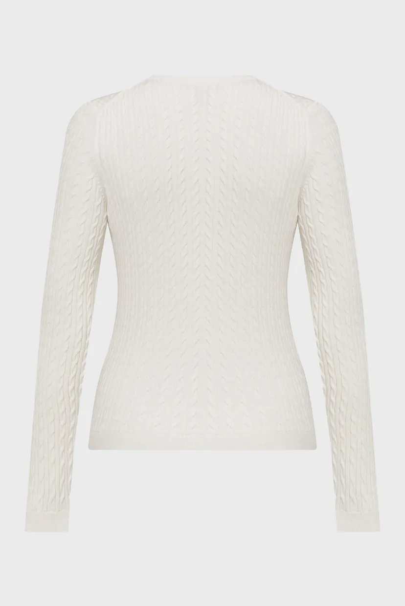 Женский белый кардиган MINI CABLE KNIT 6