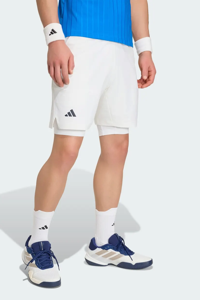 Мужские белые шорты 2в1 TENNIS CLIMACOOL adidas KB3442 — MD-Fashion